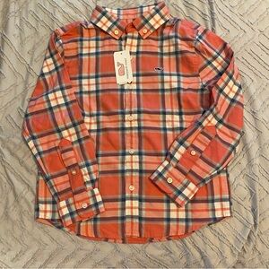 NWT Vineyard Vines size 7 Lobster Reef Plaid Button-Down Whale Shirt